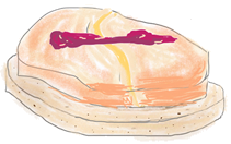 Tartine de Foie gras aux gelées d'amour